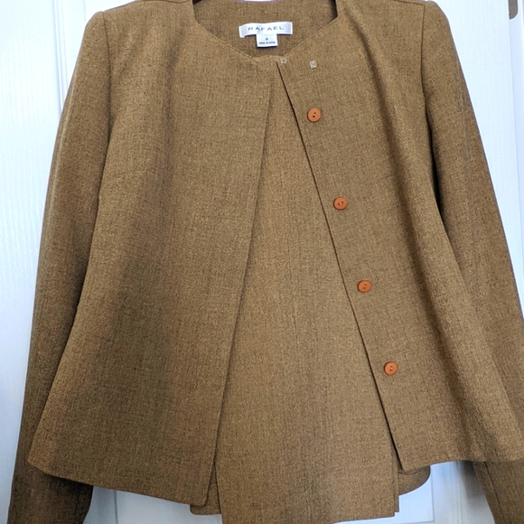 Modern Mustard Color Minimalist Jacket and Pants - Size 8-Beautiful Fabric. - Picture 1 of 8